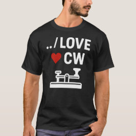 Ik hou van CW Continuous WaveForm Morse Code Ham R T-shirt