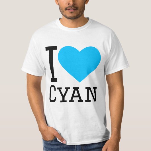 Ik hou van cyaan t-shirt (Voorkant)