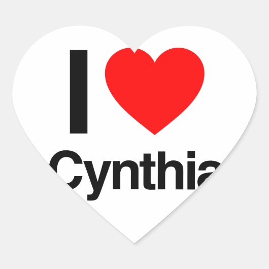 ik hou van cynthia hart sticker (Voorkant)