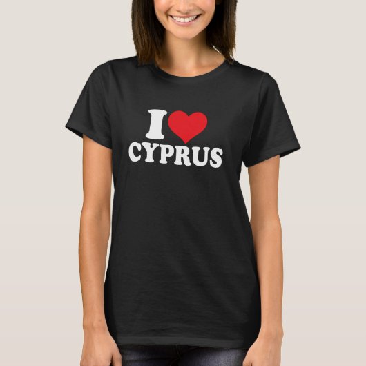 Ik hou van Cyprus Hart Cyprus trots T-shirt (Voorkant)