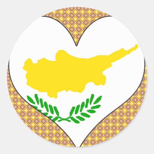 Ik hou van Cyprus Ronde Sticker (Voorkant)