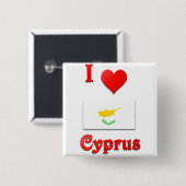 Ik hou van Cyprus Vierkante Button 5,1 Cm (Voorkant /achterkant)