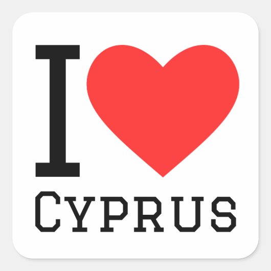 Ik hou van Cyprus Vierkante Sticker (Voorkant)