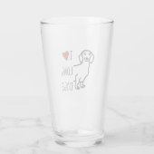 Ik hou van dachshond wiener hond schattig grappig  glas (Achterkant)