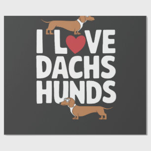 Ik hou van dachshonden leuk grafisch voor hondenli cadeaupapier
