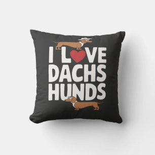 Ik hou van dachshonden leuk grafisch voor hondenli kussen