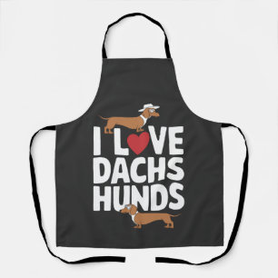 Ik hou van dachshonden leuk grafisch voor hondenli schort
