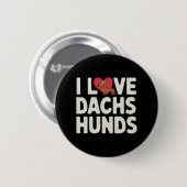 Ik hou van dachshonden leuke cartoon ronde button 5,7 cm (Voorkant /achterkant)