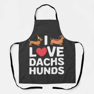 Ik hou van dachshonden Leuke illustratie met koel Schort