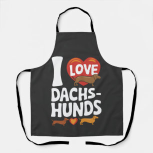 Ik hou van Dachshunds Hartverwarmend ontwerp voor Schort