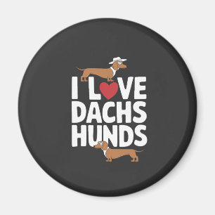 Ik hou van Dachshunds Leuk Grafisch voor hondenlie Magneet