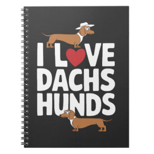 Ik hou van Dachshunds Leuk Grafisch voor hondenlie Notitieboek