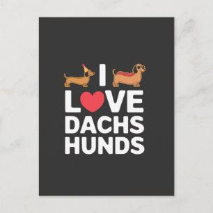 Ik hou van Dachshunds Leuke Illustratie met Cool Briefkaart