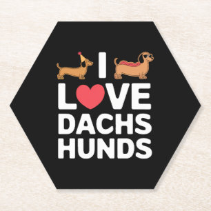 Ik hou van Dachshunds Leuke Illustratie met Cool Kartonnen Onderzetters
