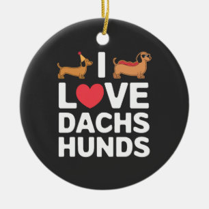 Ik hou van Dachshunds Leuke Illustratie met Cool Keramisch Ornament