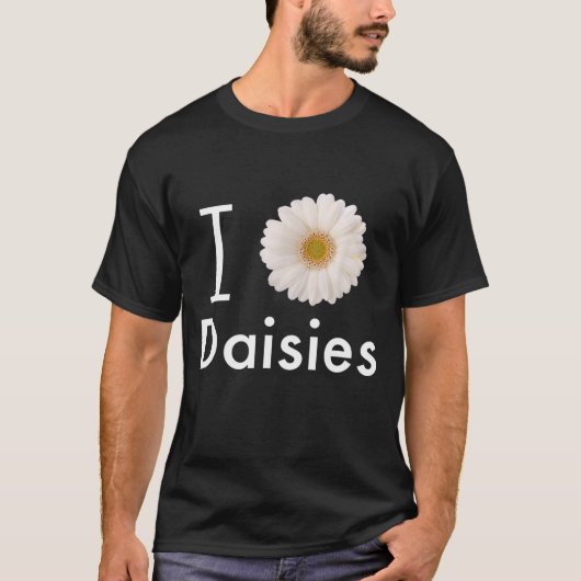 Ik hou van Daisies Gerber Daisy White Flower T-shirt (Voorkant)