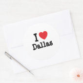 Ik hou van Dallas hart T-Shirt Ronde Sticker (Envelop)