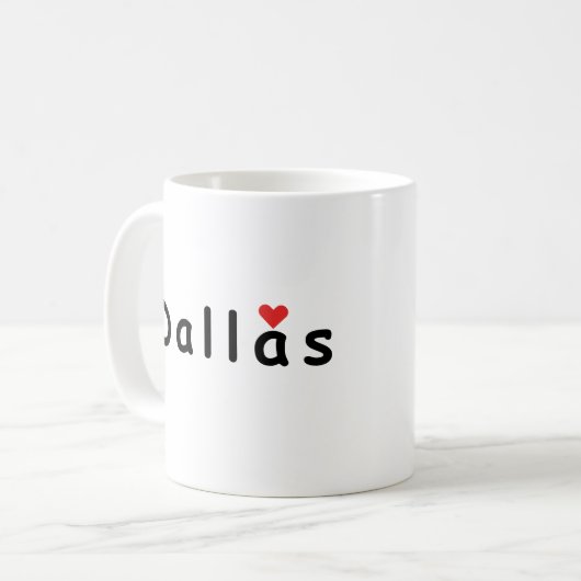 Ik hou van Dallas Koffiemok (Voorkant links)