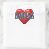 Ik hou van Dallas Texas Ronde Sticker (Tas)