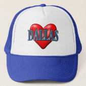 Ik hou van Dallas Texas Trucker Pet (Voorkant)