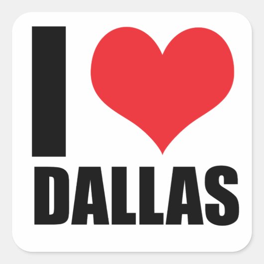 Ik hou van Dallas Vierkante Sticker (Voorkant)