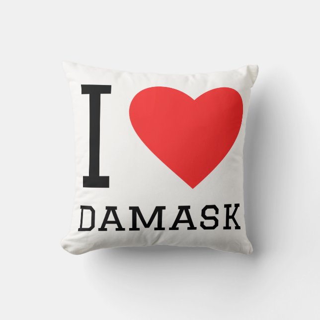Ik hou van damast kussen (Voorkant)