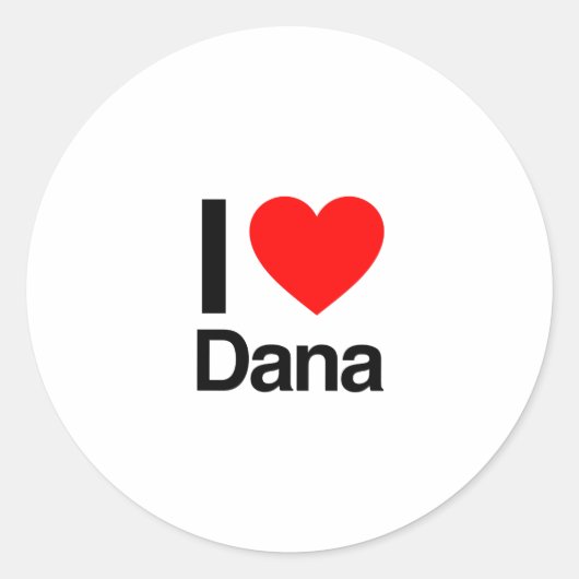 ik hou van dana ronde sticker (Voorkant)