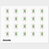 Ik hou van Dance Ballerina Frog Pink Ronde Sticker (Vel)