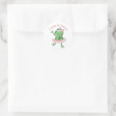 Ik hou van Dance Ballerina Frog Pink Ronde Sticker (Tas)
