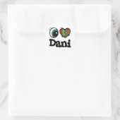 Ik hou van Dani Ronde Sticker (Tas)