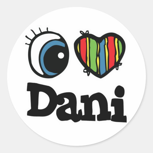 Ik hou van Dani Ronde Sticker (Voorkant)