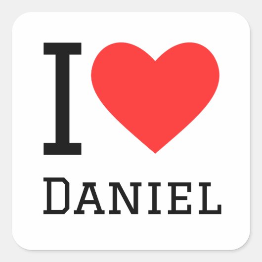 Ik hou van daniel vierkante sticker (Voorkant)