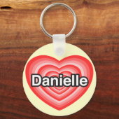 Ik hou van Danielle. Ik hou van je Danielle. Hart Sleutelhanger (Voorkant)