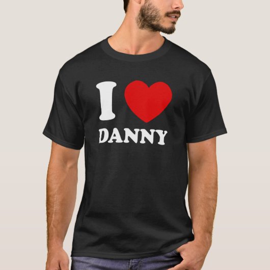 Ik hou van Danny I Heart Danny Grappige voornaam D T-shirt (Voorkant)