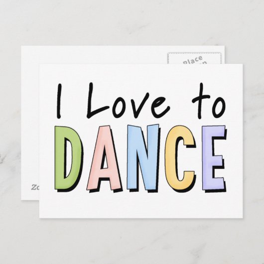 Ik hou van dans briefkaart (Voorkant / Achterkant)