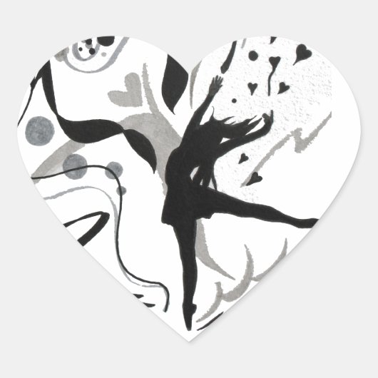 Ik hou van dans! hart sticker (Voorkant)