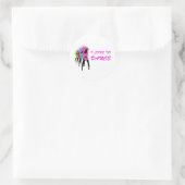 Ik hou van dans ronde sticker (Tas)