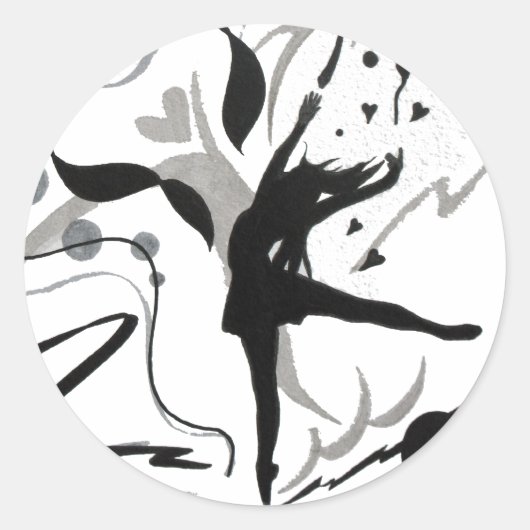 Ik hou van dans ronde sticker (Voorkant)