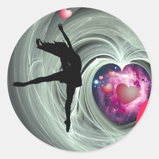 Ik hou van dans! ronde sticker (Voorkant)