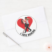 Ik hou van dansen ~ Argentijnse Tango II Ronde Sticker (Envelop)