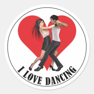 Ik hou van dansen ~ Argentine Tango II Ronde Sticker