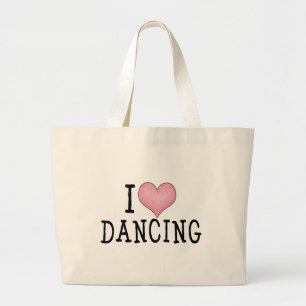 Ik hou van dansen grote tote bag