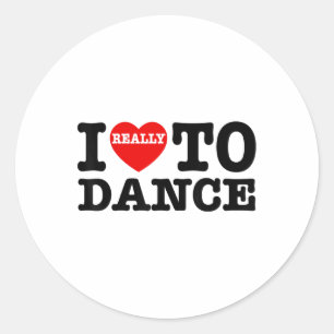 Ik hou van dansen in hart en nieren om leuke dansl ronde sticker