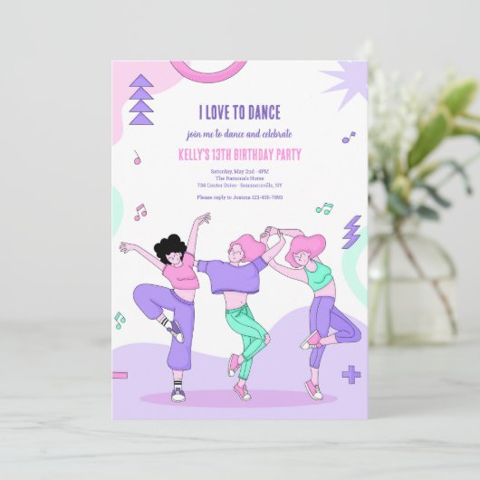 Ik hou van dansen kaart (Staand voorkant)