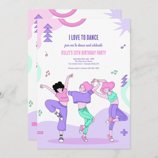 Ik hou van dansen kaart (Voorkant / Achterkant)