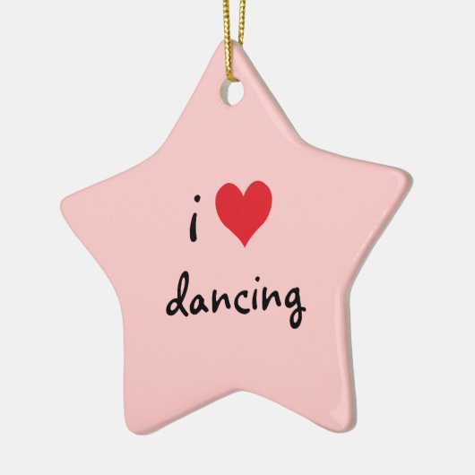 Ik hou van dansen keramisch ornament (Links)