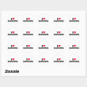 Ik hou van dansen ronde sticker (Vel)
