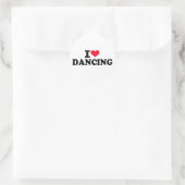 Ik hou van dansen ronde sticker (Tas)