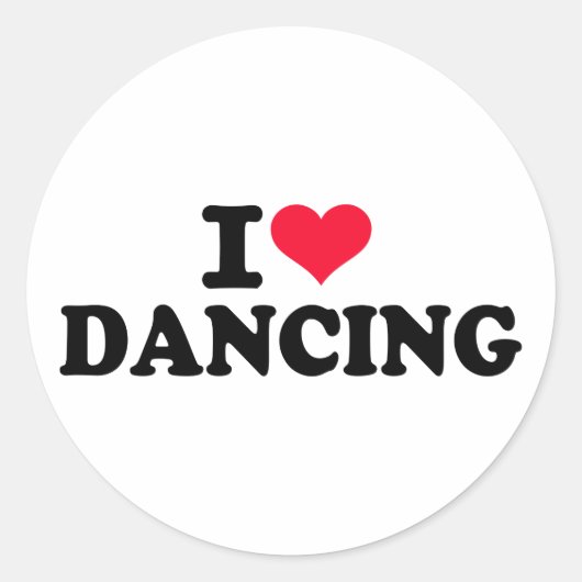 Ik hou van dansen ronde sticker (Voorkant)