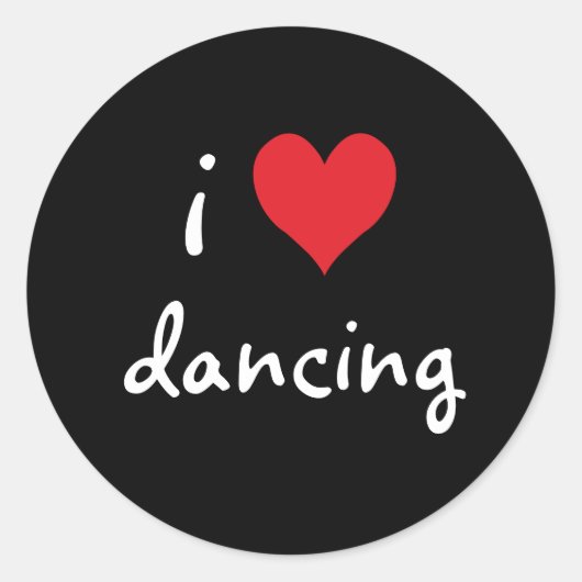 Ik hou van dansen ronde sticker (Voorkant)